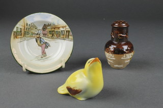 A Royal Doulton Series ware Mr Pickwick dish 3", a ditto pepper and a chaffinch 