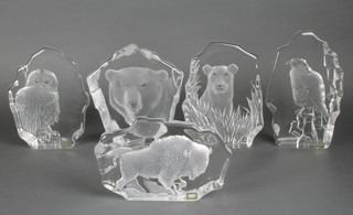 5 contemporary studio glass animal sculptures