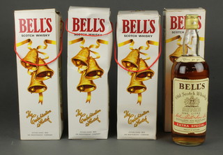 4, 1 litre bottles of Bell's Extra Special Scotch whisky, boxed 