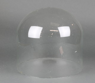 A Victorian circular blown glass dome 11 1/2"h x 13 1/2" diam. 