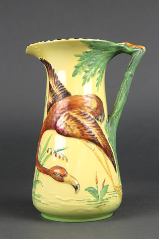 A Burleigh ware jug decorated with a heron 4990 10" 
