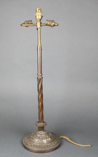 A bronze table lamp base 19" 