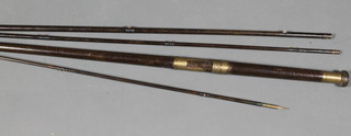 Harlow, a drop ring 16' salmon rod, marked Charles Farlow Makers 195 Strand London Irize medal 1862