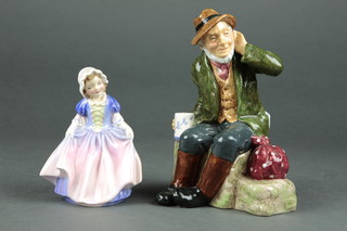 A Royal Doulton figure - Owd William HN2042 7" and Dinky Do HN1678 4 1/2" 