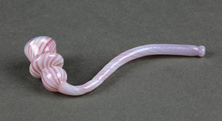 A Victorian vaseline glass pipe 4" 
