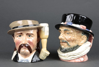 2 Royal Doulton character jugs - Beefeater D6026 7" and Wild Bill Hickock D6736 6"  