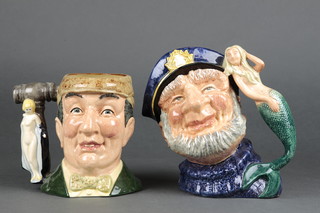 2 Royal Doulton character jugs - Old Salt D6551 9" and The Auctioneer D6838 6" 