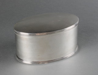 A silver oval biscuit box, Sheffield 1938, 630 grams