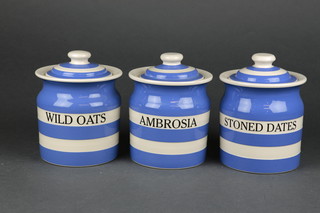 3 T G Green jars - ambrosia, stoned dates and wild oats 