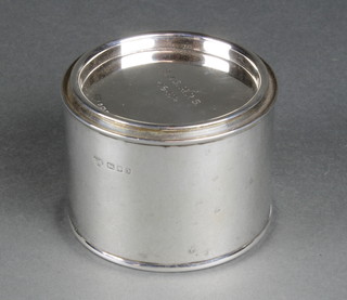 A novelty silver treacle tin with presentation inscription, London 1925, 194 grams