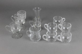 A collection of Victorian and later cut glass custard cups etc 