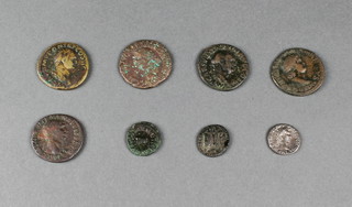 Early coins including Augustus, Germanicus, Claudius, Nero, Vespasian, Titus, Nerva 