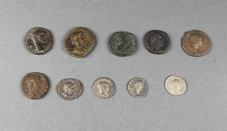 Early coins including Trajan, Hadrian, Antoninus, Pius, Marcus Aurelius, Faustina, Commodus, Sept Severus, etc 