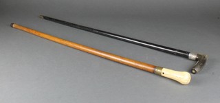 A 19th Century walking cane with ivory knop 