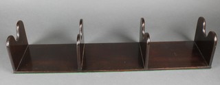 A 19th Century mahogany 3 section book rack 5 1/2h x 28 1/2"w x 7"d 