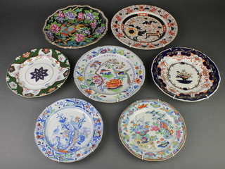 A pair of Victorian ironstone plates 7" and 5 other plates