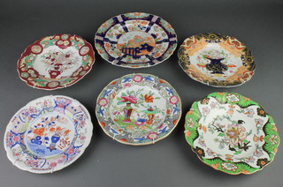 A 19th Century ironstone plate 8" and 5 other plates