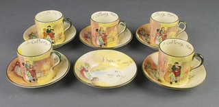 5 Royal Doulton Series ware coffee cups and 6 saucers