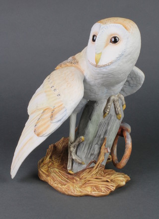 A Franklin Mint figure of a barn owl 12" 