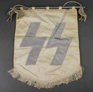 A silk "SS" shield shaped pennant 13" x 11"  