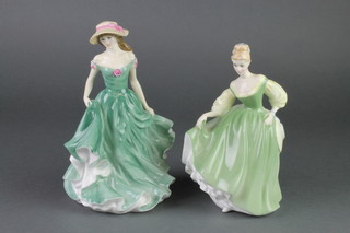 2 Royal Doulton figures - Best Wishes HN3971 8 1/2" and Fair Lady HN2793 8" 