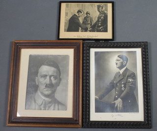 A black and white photograph of Hitler being greeted by the Kaiser 5 1/2" x 8"  and 2 other photographs 
