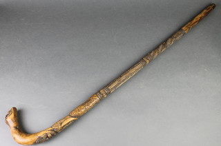 A carved Maori stick