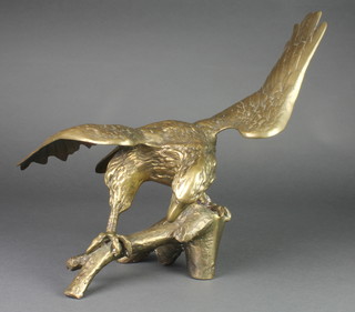 A brass figure of an eagle with outstretched wings 19" 