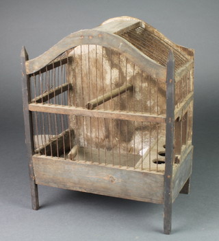 A 19th Century wooden linnett cage 