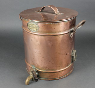 M P Galloway, an electric twin handled copper tea urn 11" 