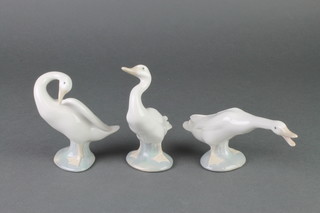 3 Lladro geese 