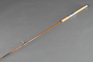 Sharpes of Aberdeen, a Scotty split cane 7'6" twin section fishing rod 