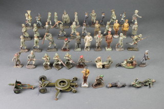 A collection of German Lineol figures of soldiers