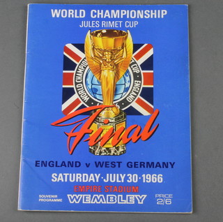 A 1966 World Cup Final Programme with teams written in 