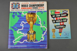 A 1966 World Cup Tournament programme together with a 1966 World Cup fixture diary 