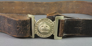A George "V" West Sussex Constabulary Constables leather belt with chrome buckle 