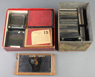 A collection of various 19th Century coloured and other magic lantern slides including Victoria's Jubilee, Military, Naval etc 