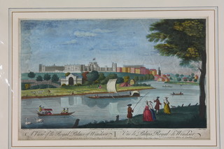 19th Century engravings, a view of The Royal Palace of Windsor, a view of The Parade of St James Park and a view of The Grand Walk in Vauxhall Gardens, later coloured, unframed 10" x 15" 