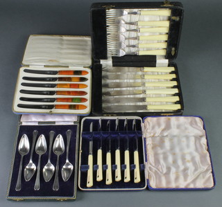 4 silver plated cased sets