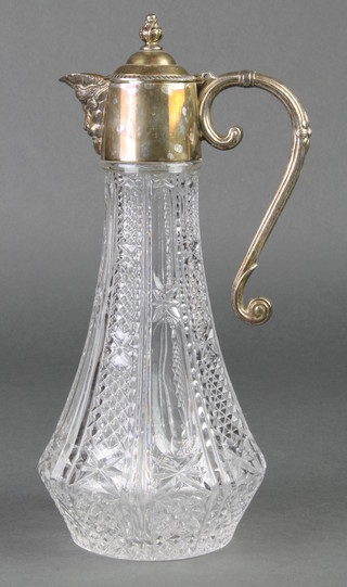 A silver plated mounted glass spirit decanter 