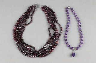 2 hardstone bead necklaces