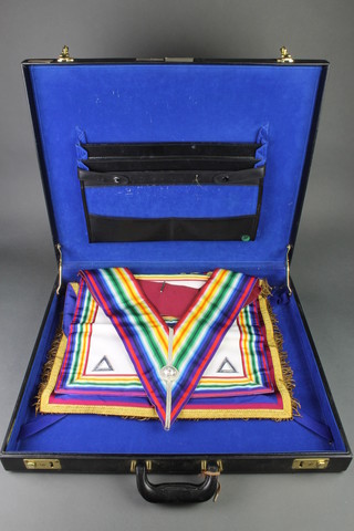Masonic. A Mark Grand Officer's full dress apron and collar, a ditto ram in case