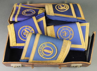 5 pairs of Provincial Grand Officers gauntlets cased