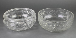 2 cut glass fruit bowls 9" 