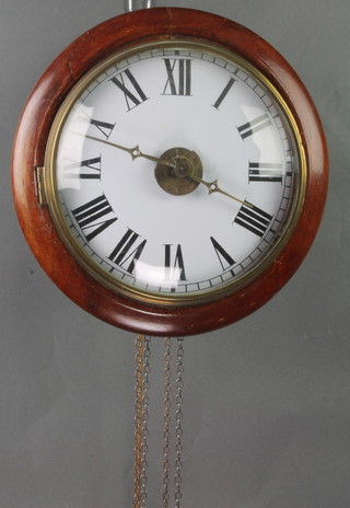 A 19th Century Postman's alarm clock with painted dial 