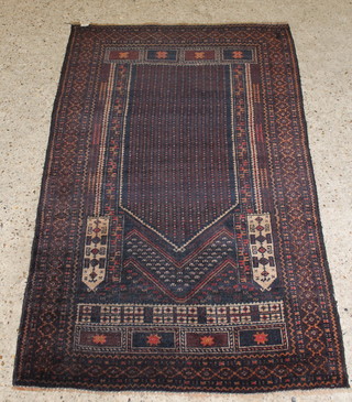 A brown ground Belouche prayer rug 59" x 38" 