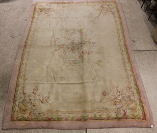 A 1920's Aubusson style yellow ground carpet 159" x 111" 