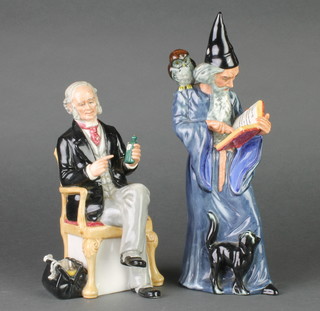 2 Royal Doulton figures - The Doctor HN2858 8" and The Wizard HN2877 9" boxed 