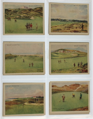 Cigarette cards.  H.D & H.O. Wills, a set of Golfing 1824, a set of 25
