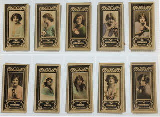 Cigarette cards, Humphrey Philips London, British Beauties no.1 - 54 1914, series 1, a set of 54